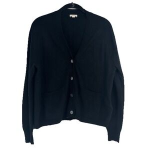 J. Crew Women's Cashmere Cardigan Sweater Size Small Black Capsule Wardrobe